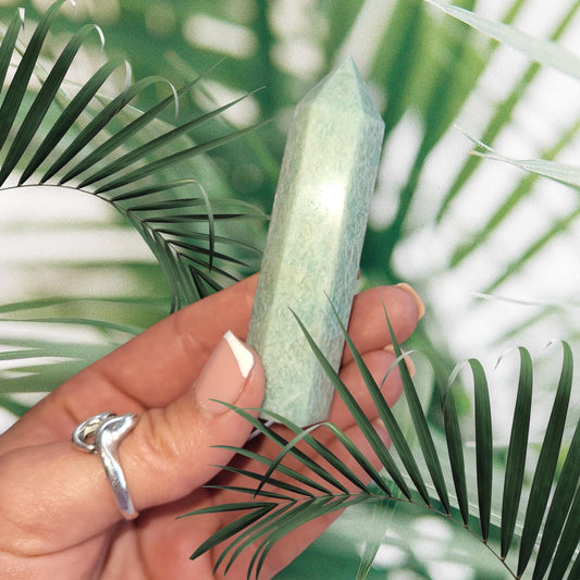 Natural GRADE A++ AMAZONITE Crystal Tower/Wand 1pcs. Gemstone, Healing, Spiritual, Chakra, Gift, Home Decor