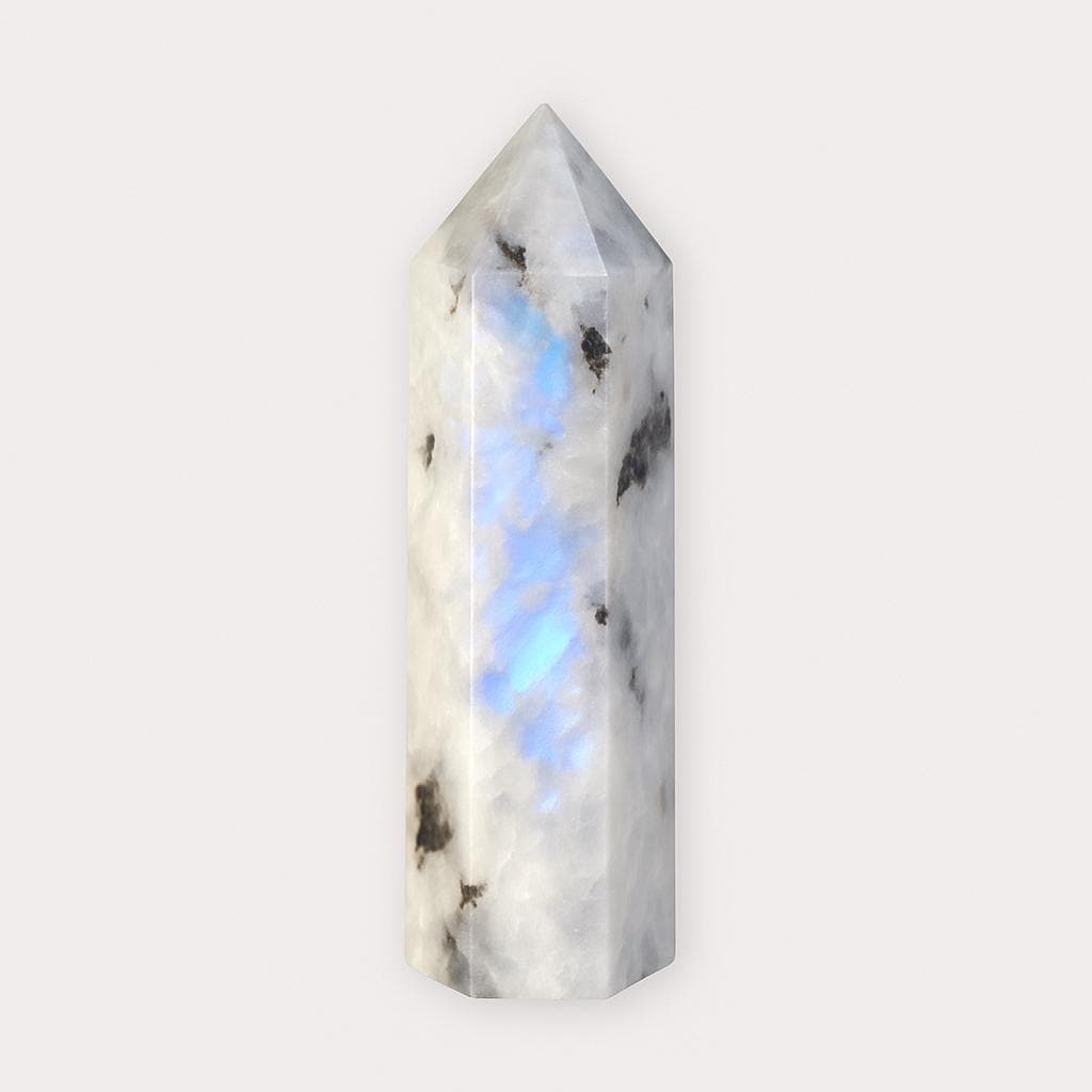 Natural GRADE A++ RAINBOW MOONSTONE Crystal Tower/Wand 1pcs. Gemstone, Healing, Spiritual, Chakra, Gift, Home Decor, Energy, New Moon Ritual