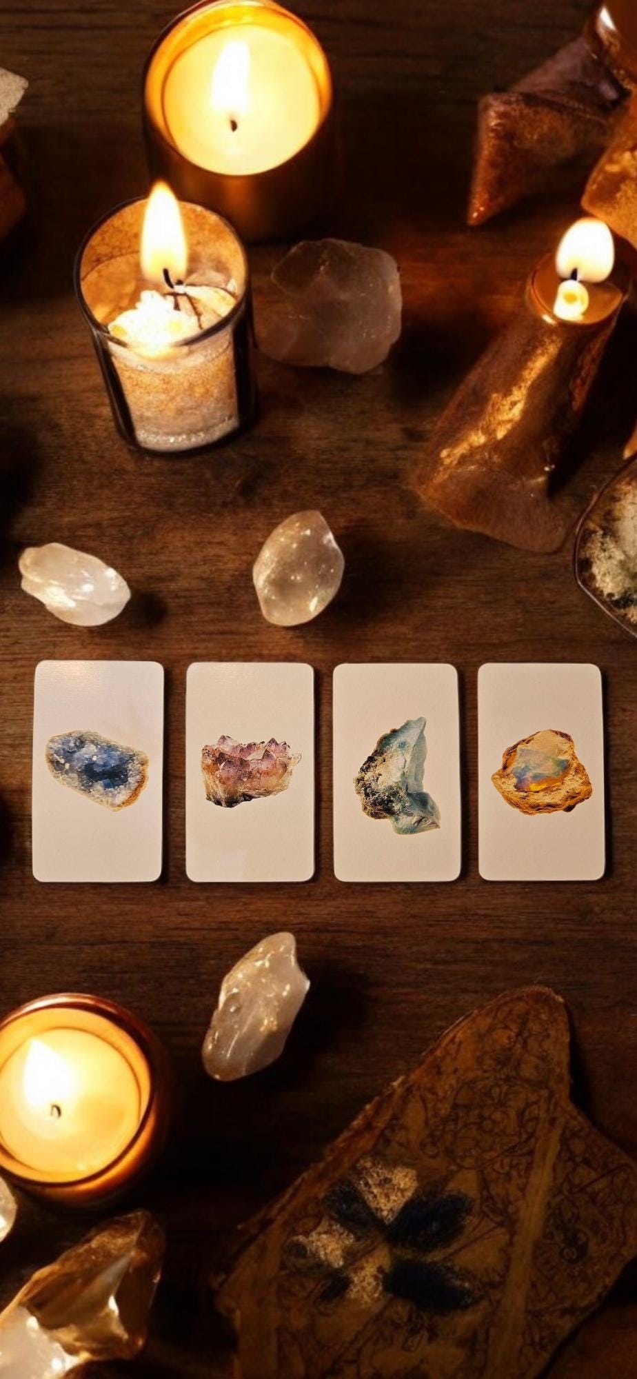 78-Card Crystals Oracle Tarot Deck for Insight and Guidance, Premium Paper Material, Spiritual Tool for Meditation and Healing
