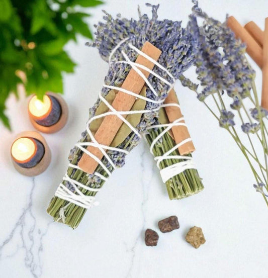 Lavender & Cinnamon Plant Stick – Natural Space Purifier, Meditation Decor