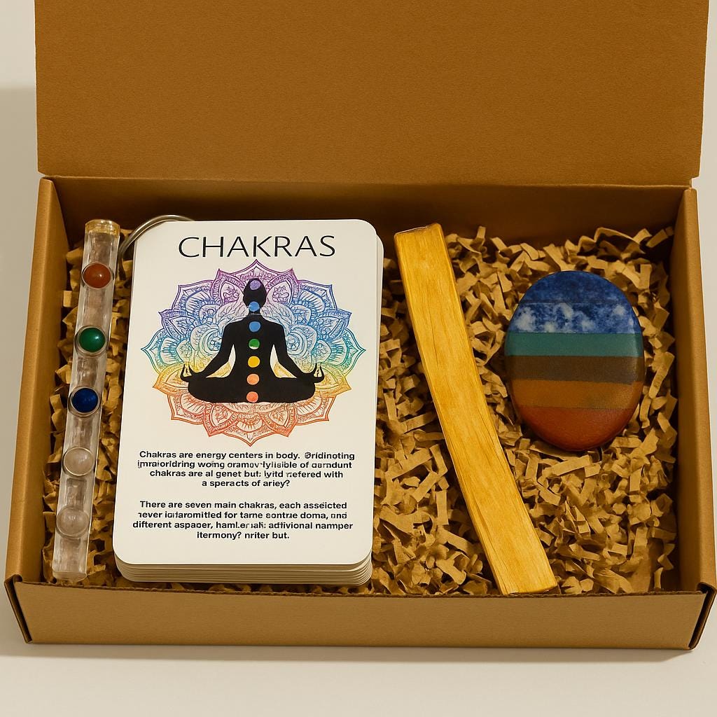 Chakra Healing Gift Box – Crystal Wand, Energy Stone, Palo Santo