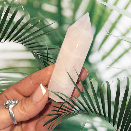 Natural GRADE A++ ROSE QUARTZ Crystal Tower/Wand 1pcs. Gemstone, Healing, Spiritual, Chakra, Gift, Home Decor