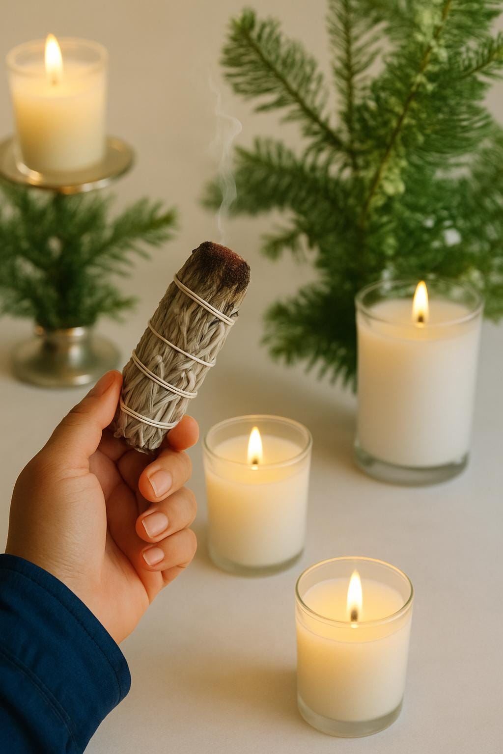 White Sage Smudge Stick | Handcrafted Sage Bundle for Cleansing, Meditation, and Energy Clearing